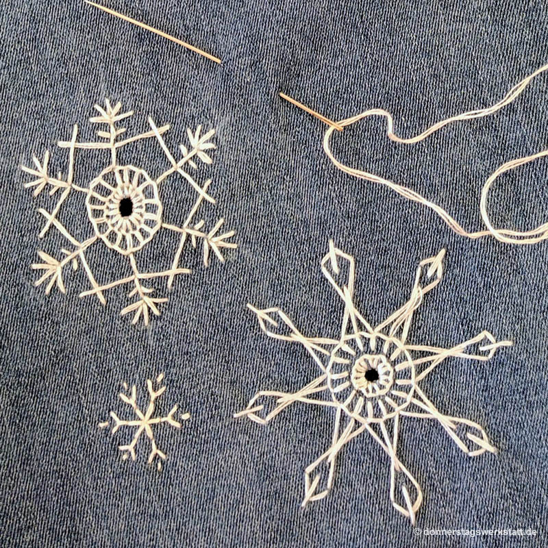 Schneekristall-Stickerei